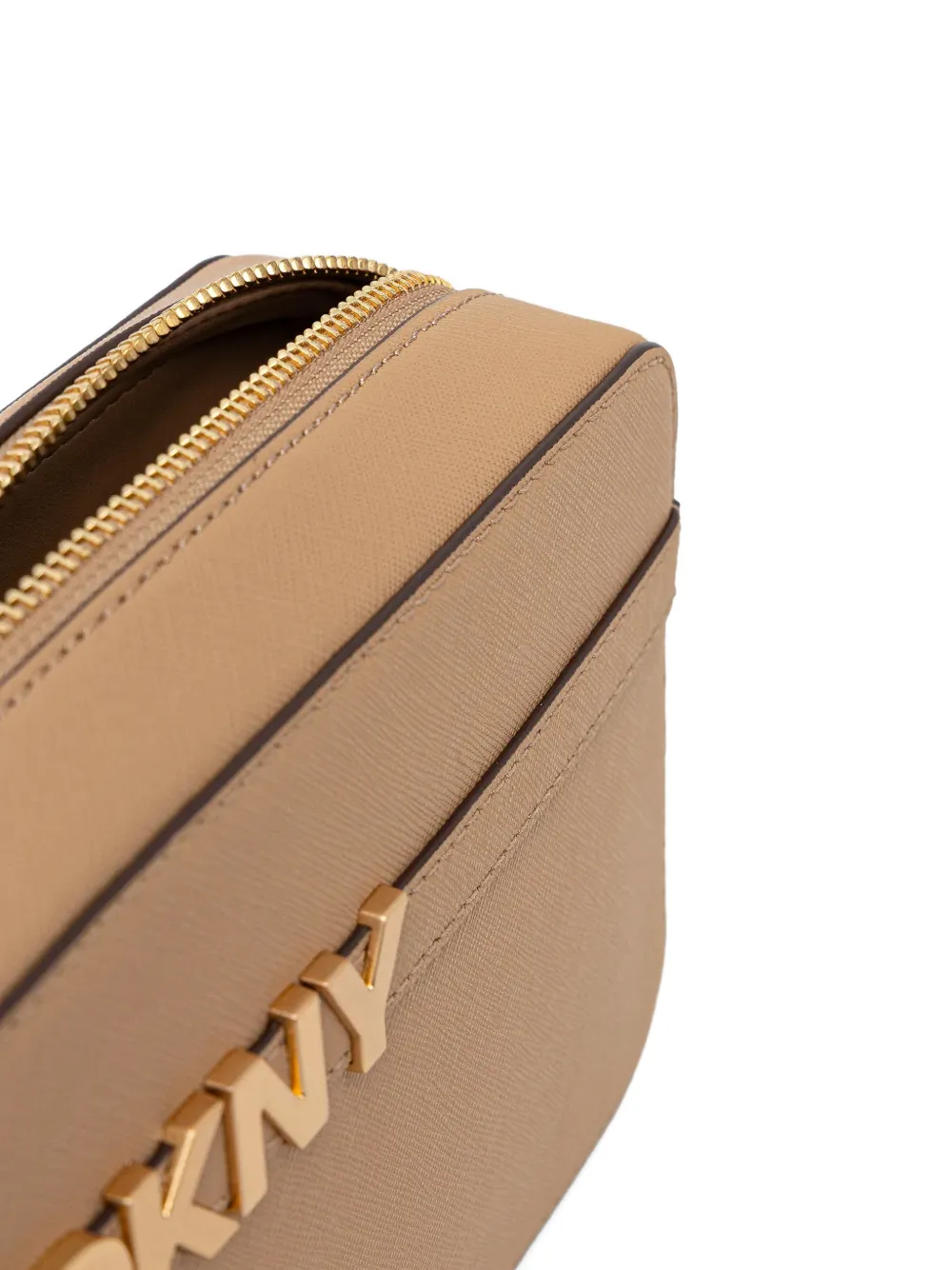 Dkny Logo-detail Cross Body Bag In Brown