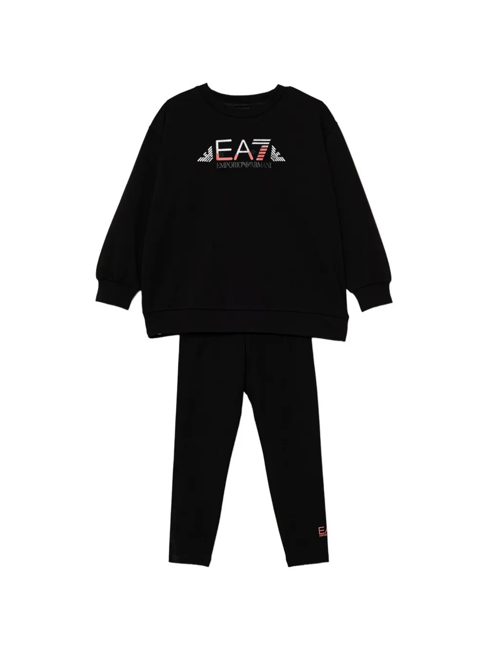 Emporio Armani Kids printed leggings set - Nero