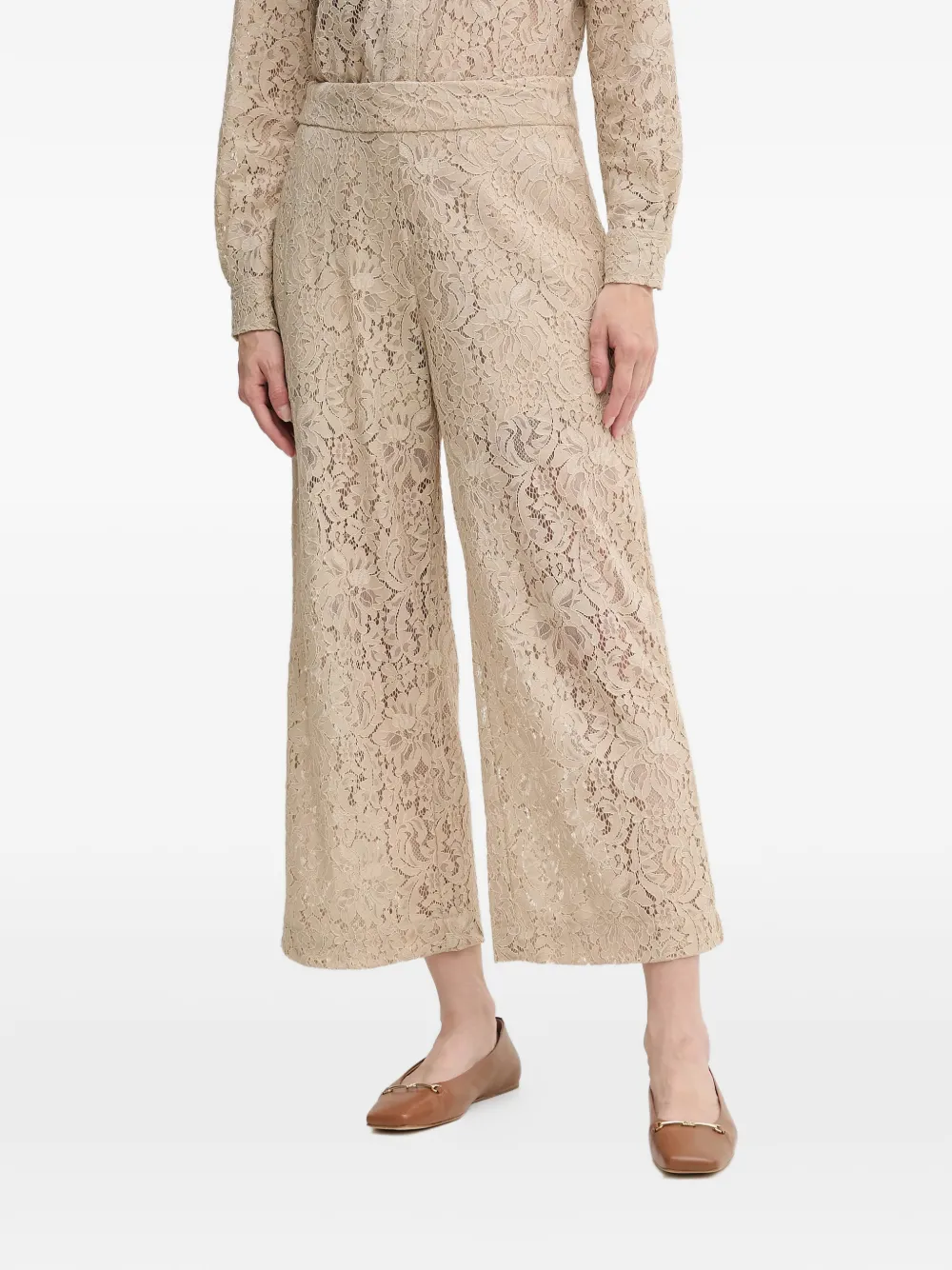 DKNY lace-detail trousers - Toni neutri
