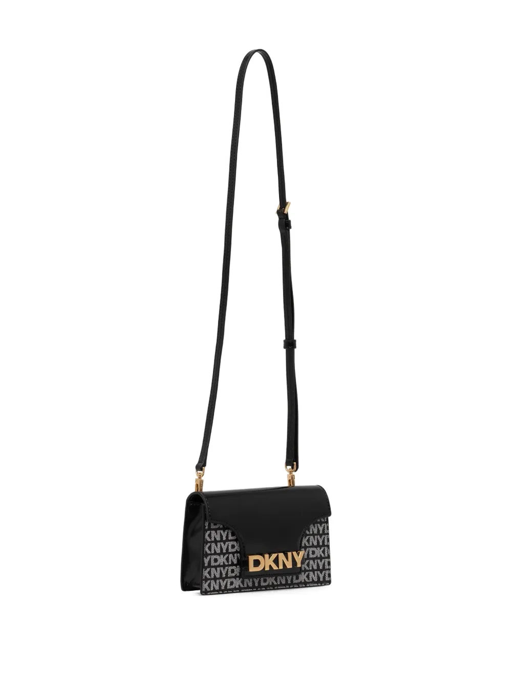 Dkny Logo-plaque Satchel Bag In Black