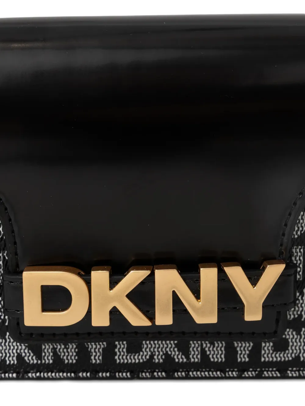 Dkny Logo-plaque Satchel Bag In Black