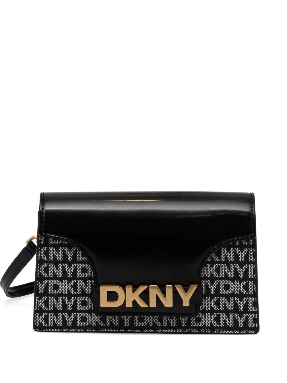 Dkny Logo-plaque Satchel Bag In Black