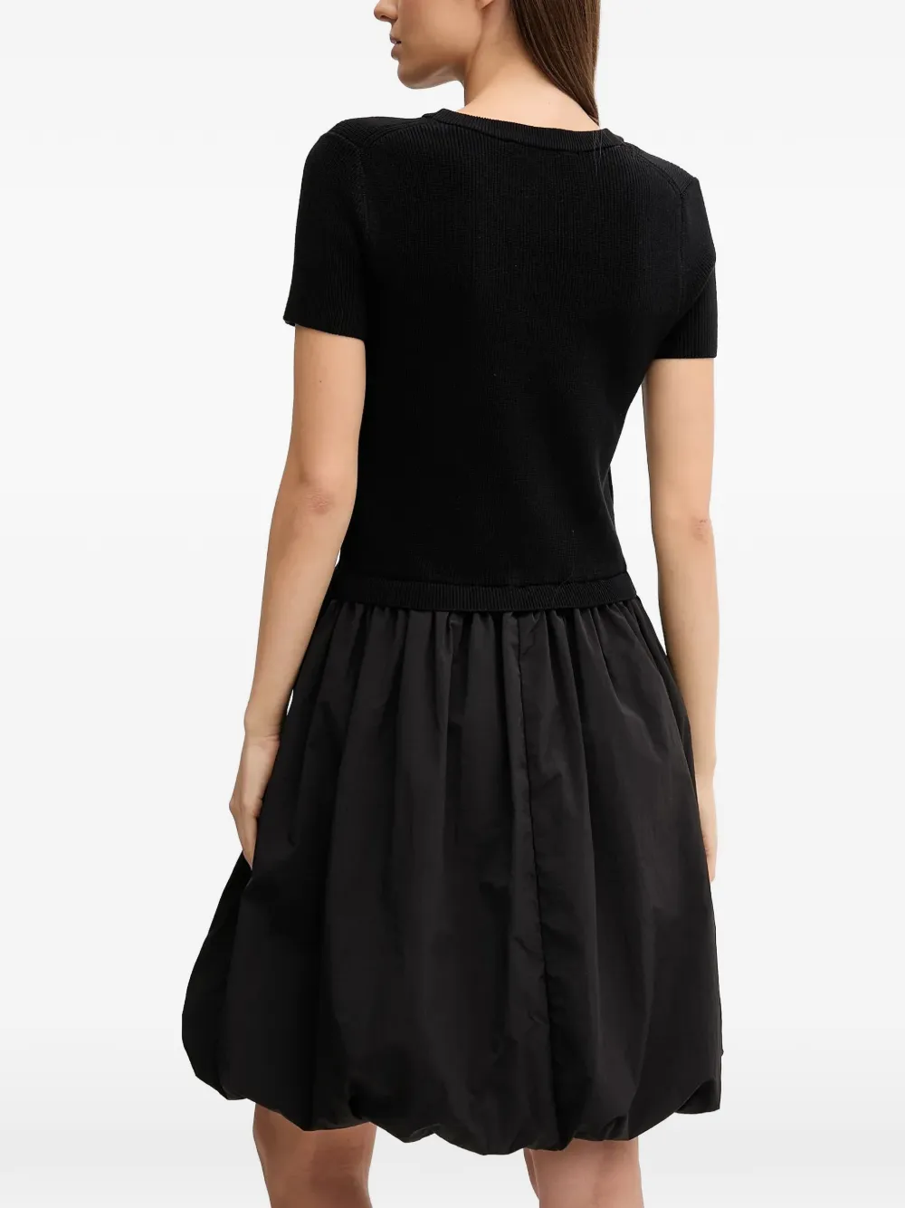 Dkny Crew-nec Short-sleeve Midi Dress In Black