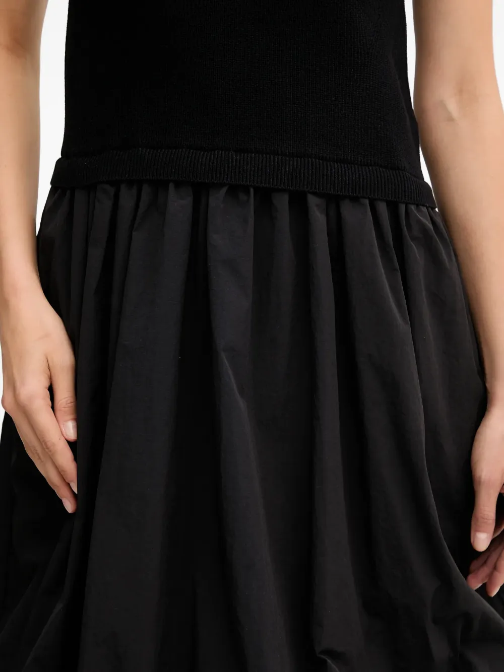 Dkny Crew-nec Short-sleeve Midi Dress In Black