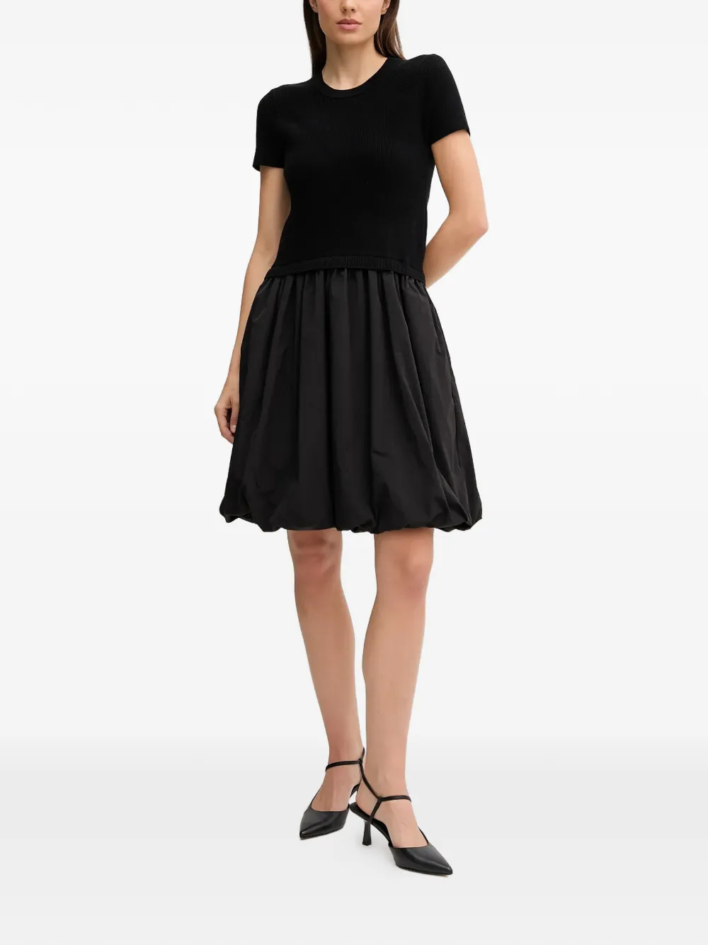 DKNY crew-nec short-sleeve midi dress - Zwart