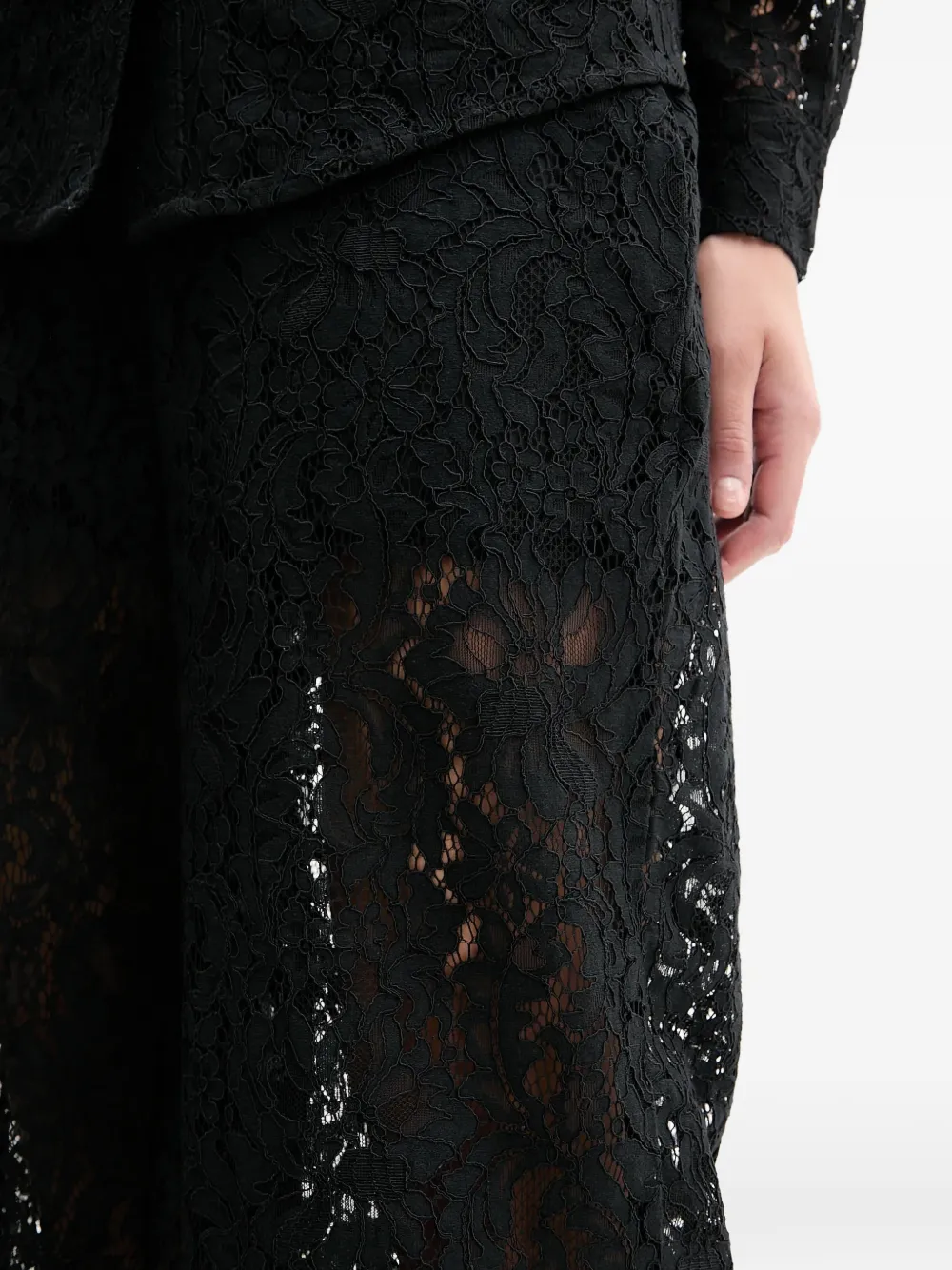 Dkny Lace-detail Trousers In Black