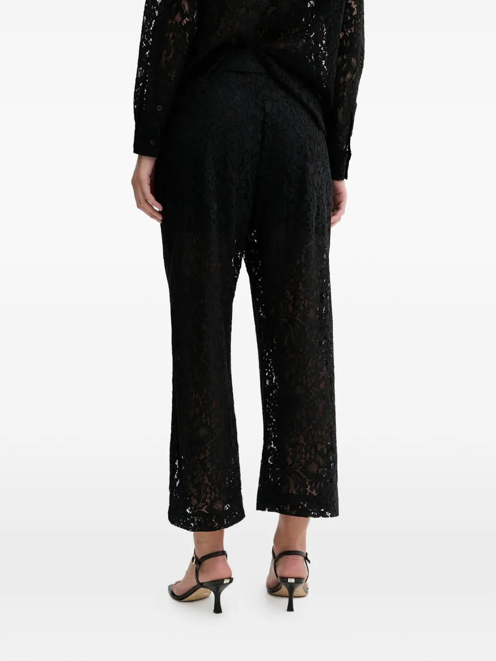 Dkny Lace-detail Trousers In Black