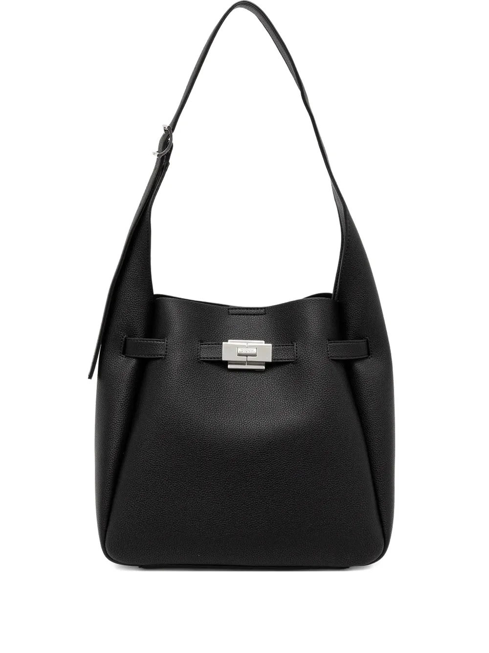 Dkny Buckle-detail Tote Bag In Black