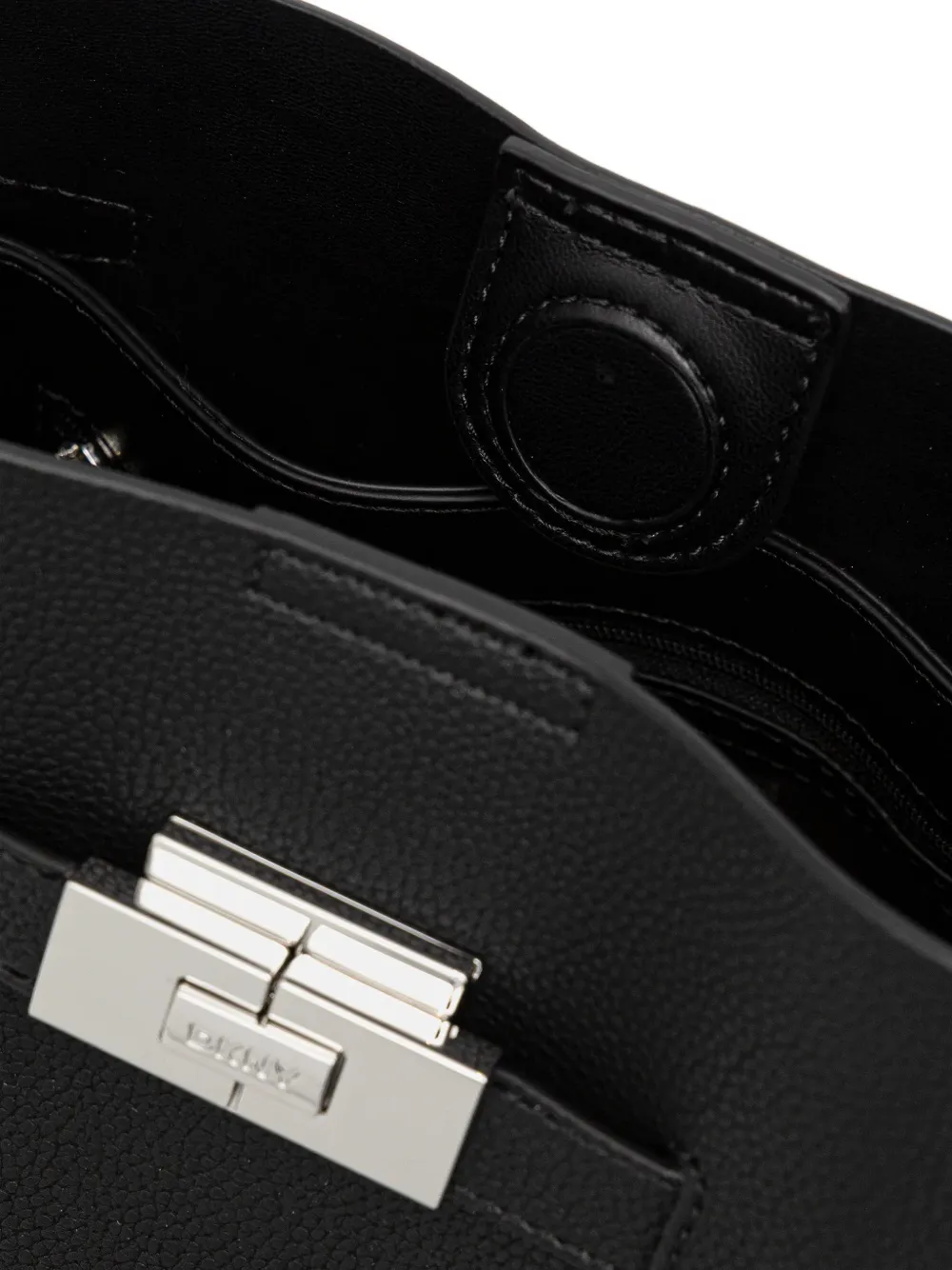 Dkny Buckle-detail Tote Bag In Black