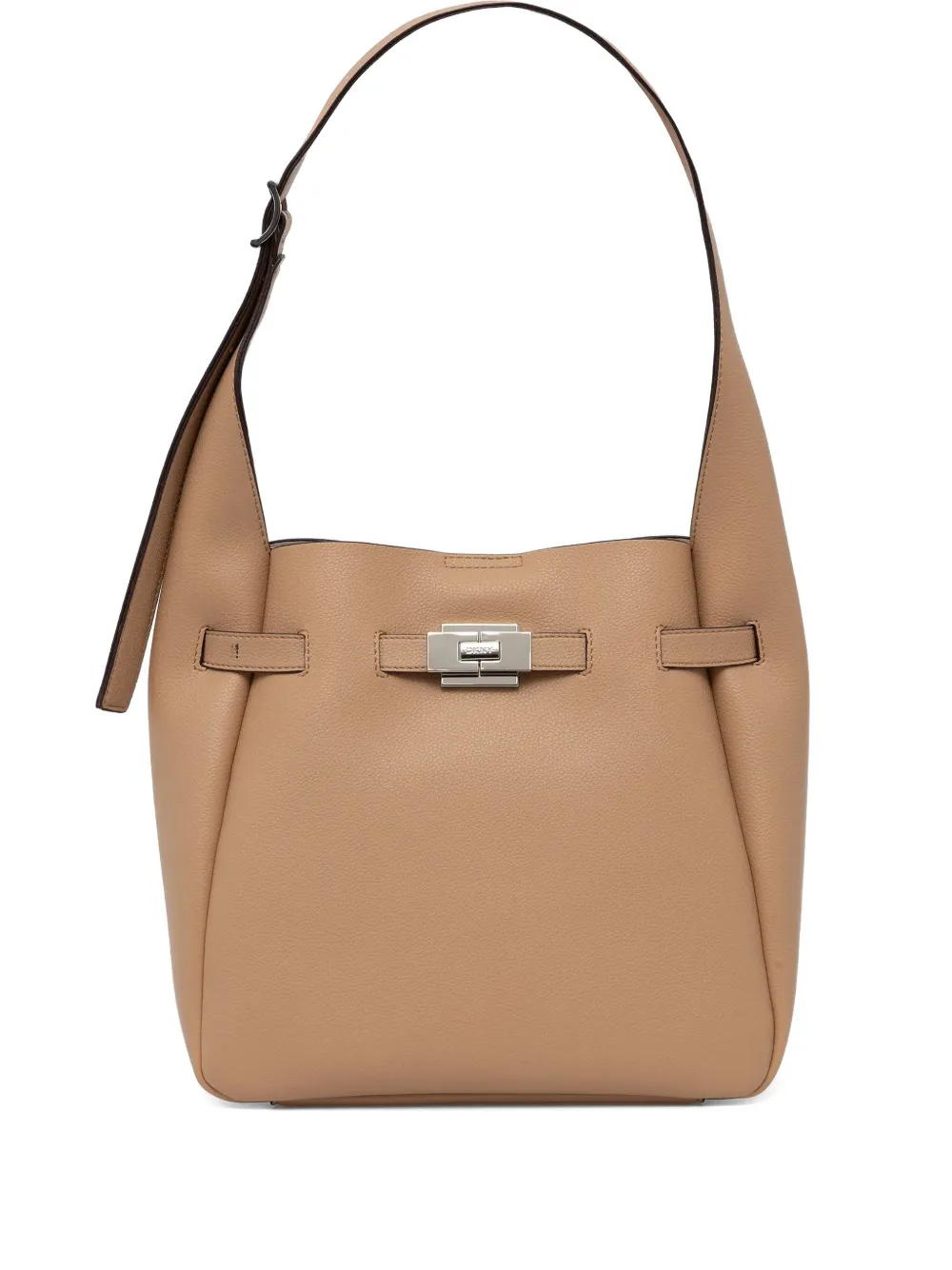 Dkny Buckle-detail Tote Bag In Brown