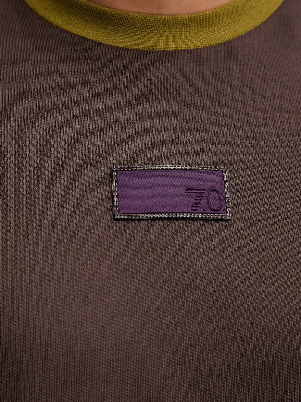 Ea7 Patch-detail T-shirt In Brown