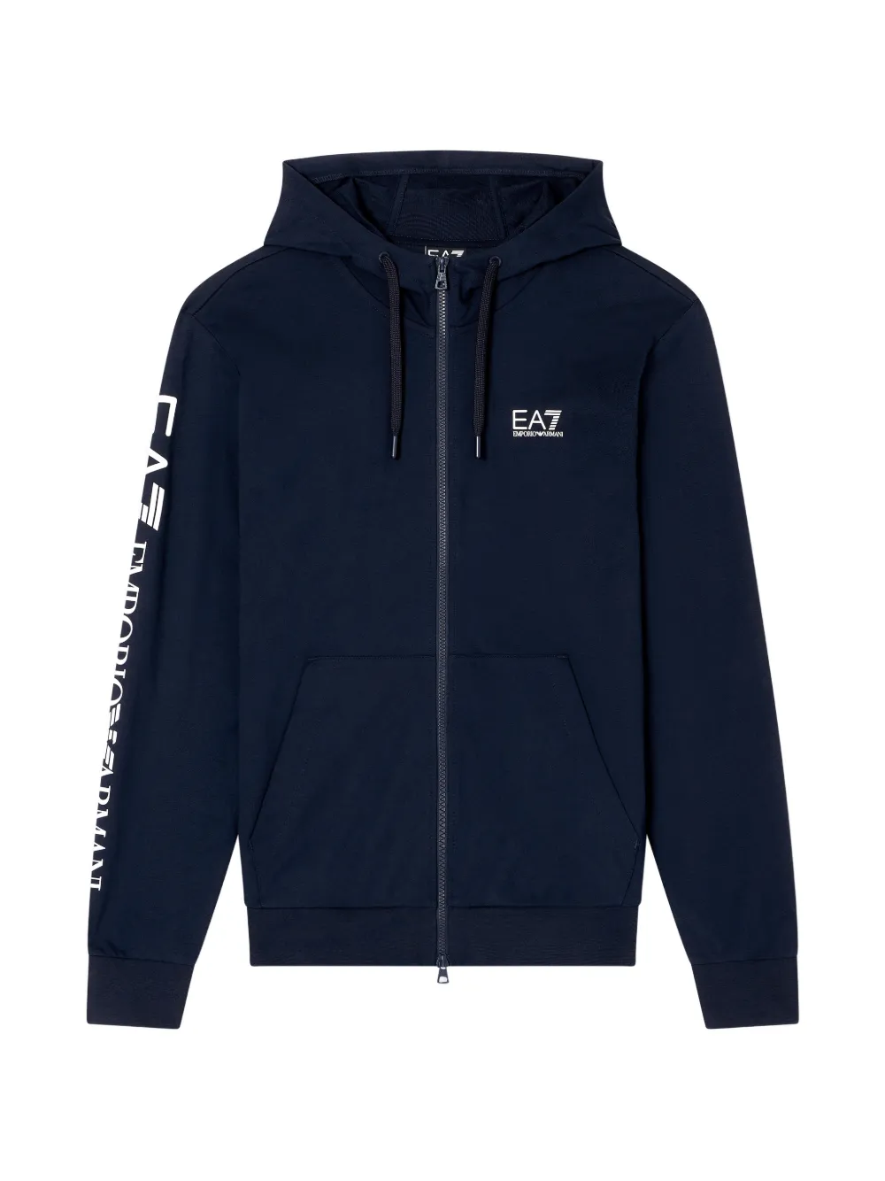 Ea7 Emporio Armani logo-print zip-up hoodie - Blu