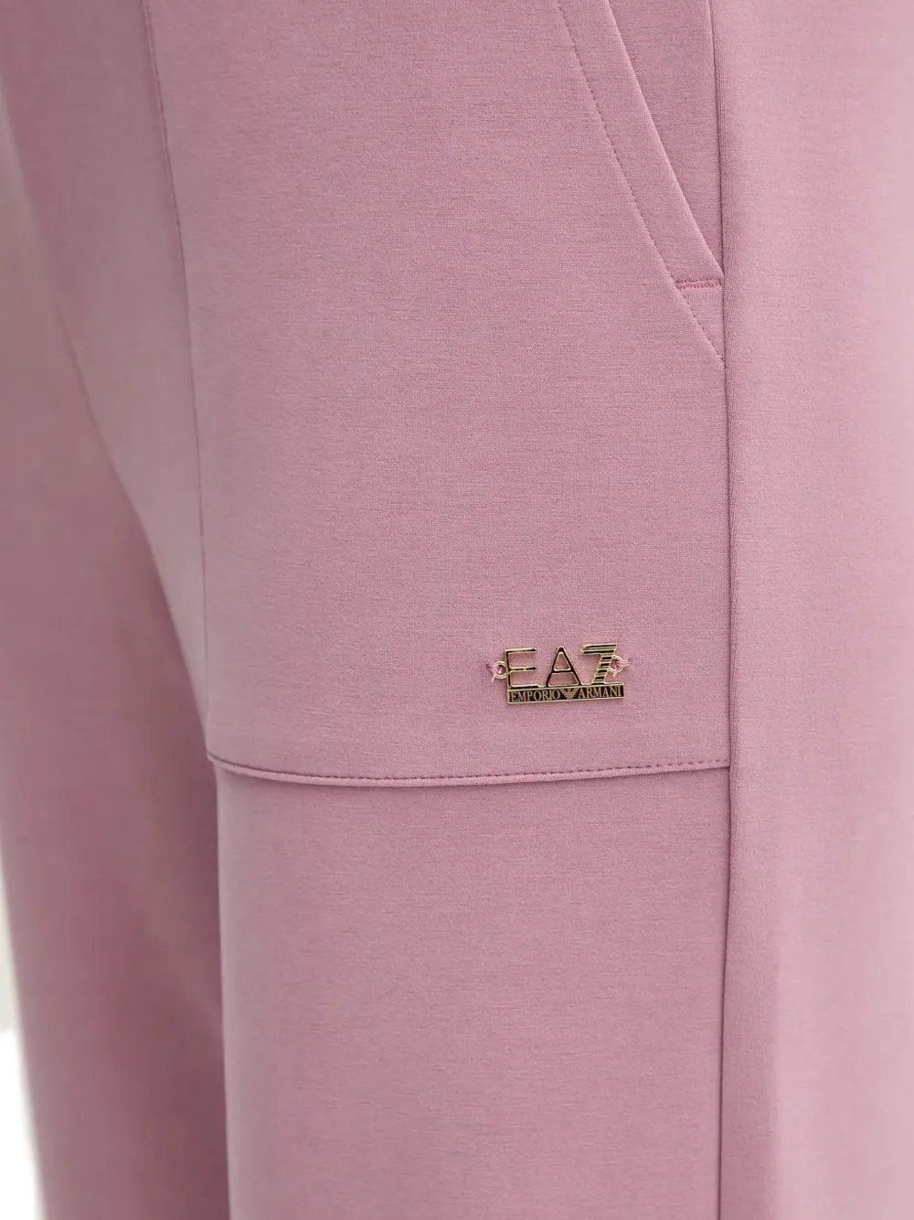 Ea7 Drawstring-fastening Track Pants In Pink