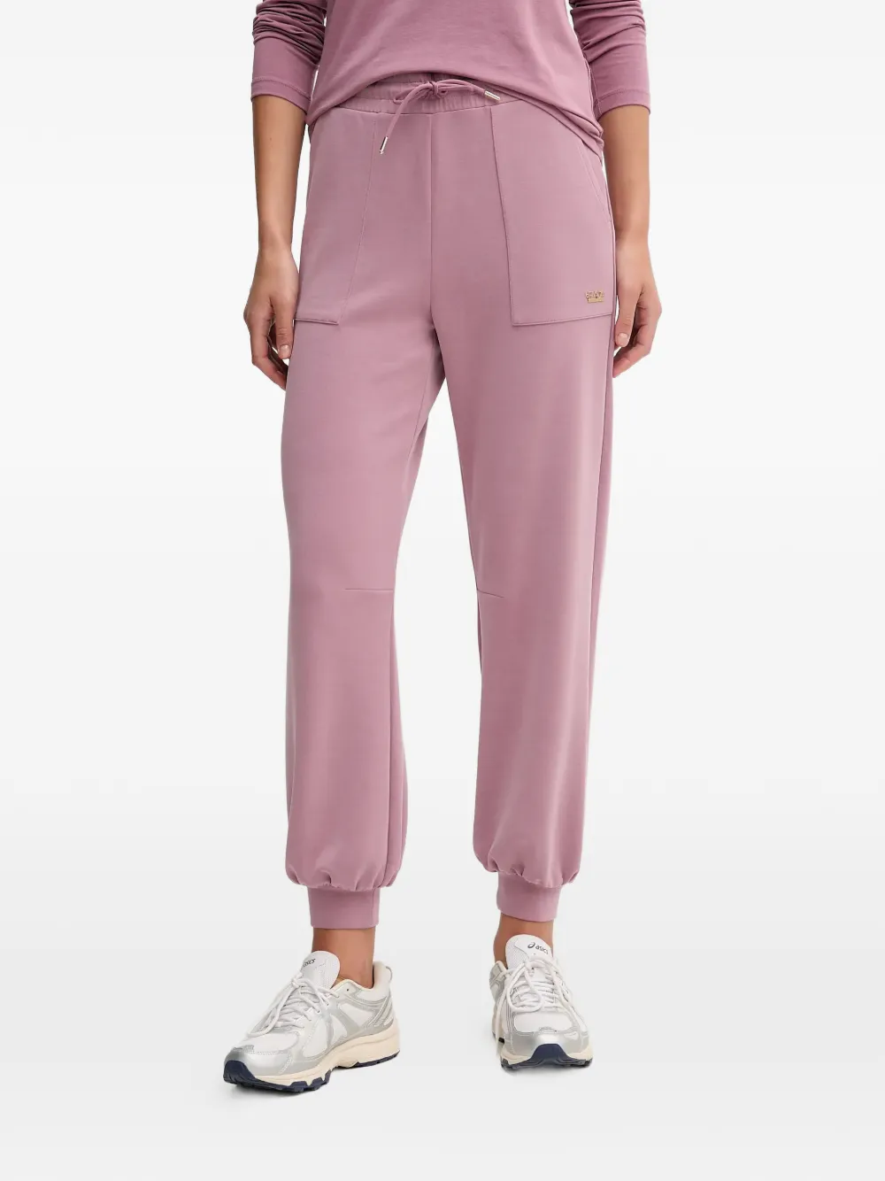 Ea7 Drawstring-fastening Track Pants In Pink
