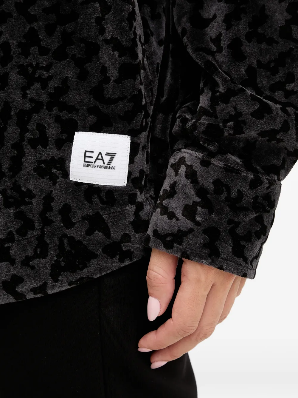 Ea7 Chest-pocket Shirt In Black