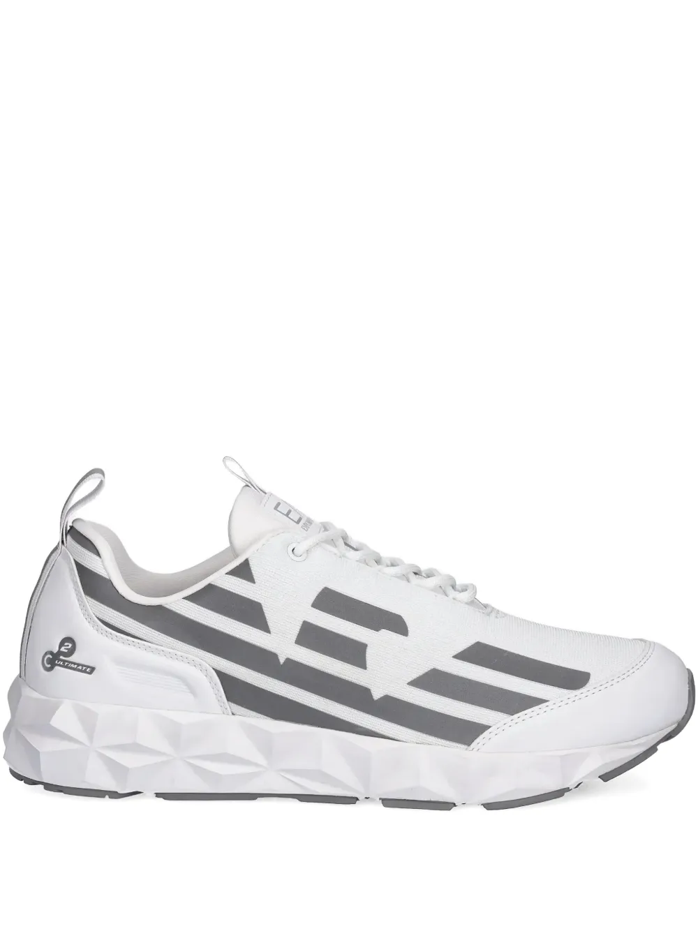 Ea7 Logo-detail Lace-up Sneakers In White