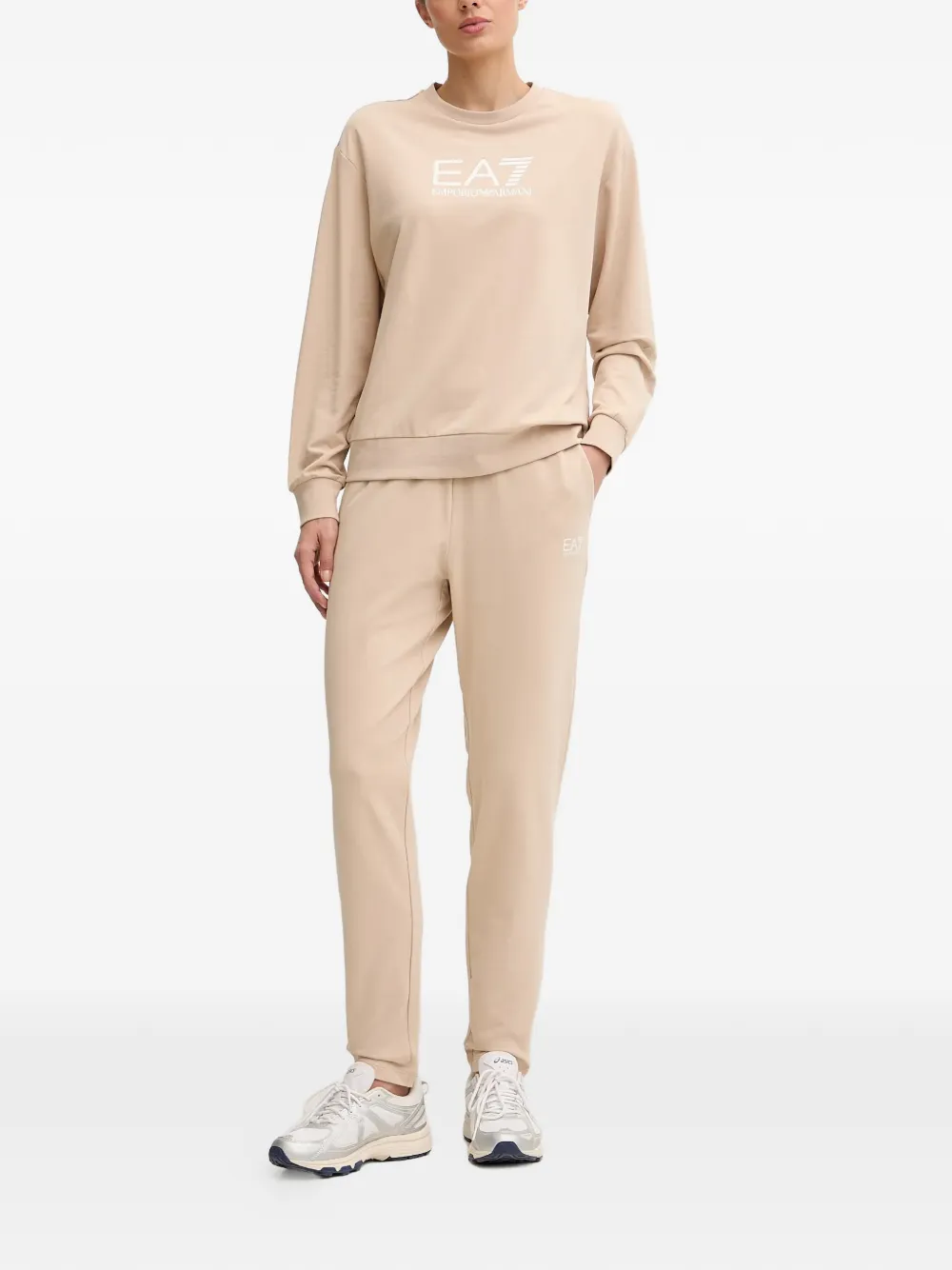 Ea7 Emporio Armani logo-detail tracksuit - Beige
