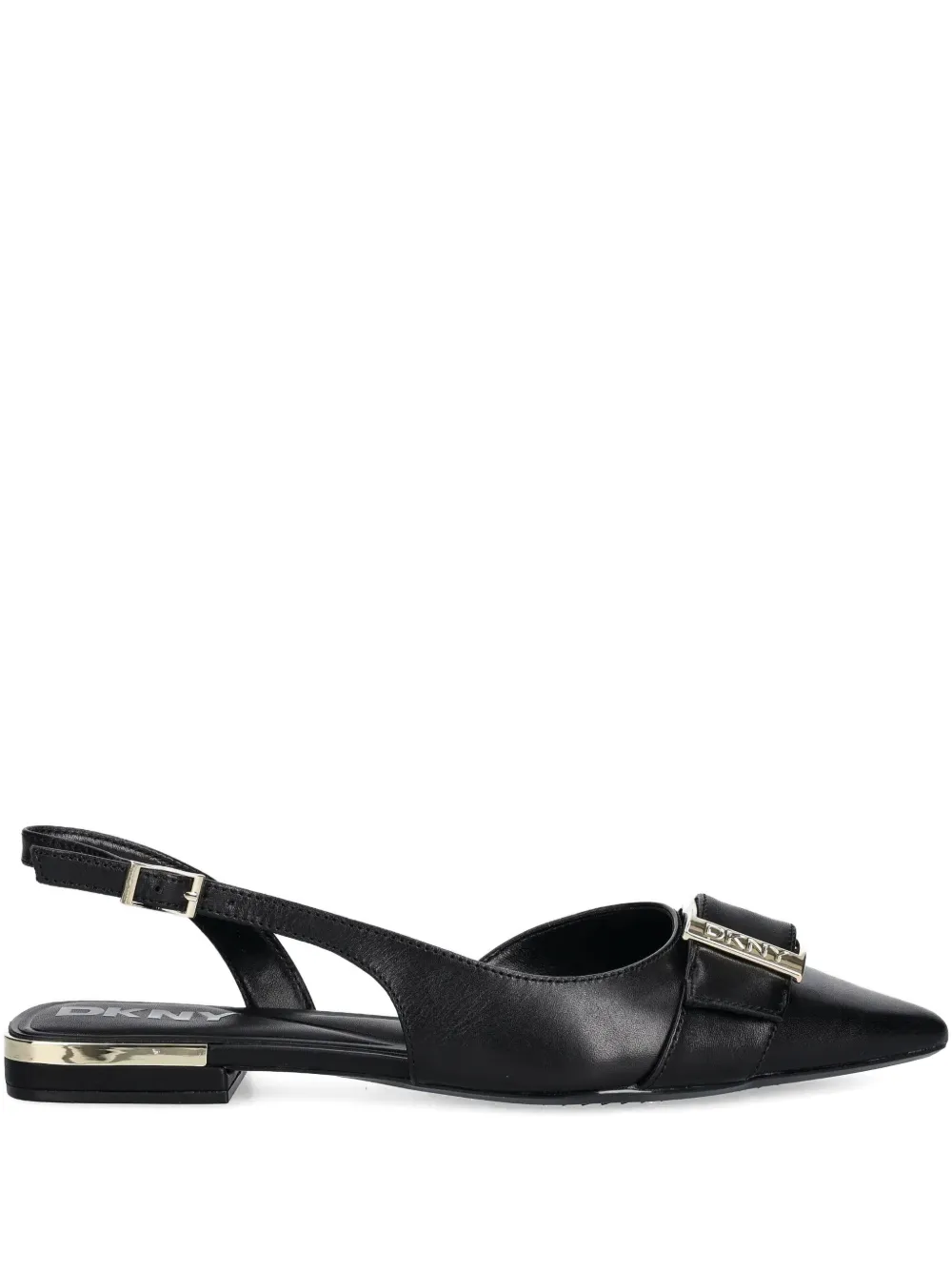 Dkny Buckle Sling Back Ballet Flats In Black