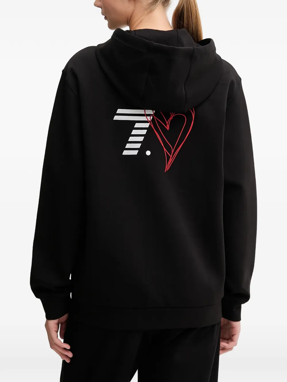 Ea7 Zip-up Long-sleeve Hoodie In Black