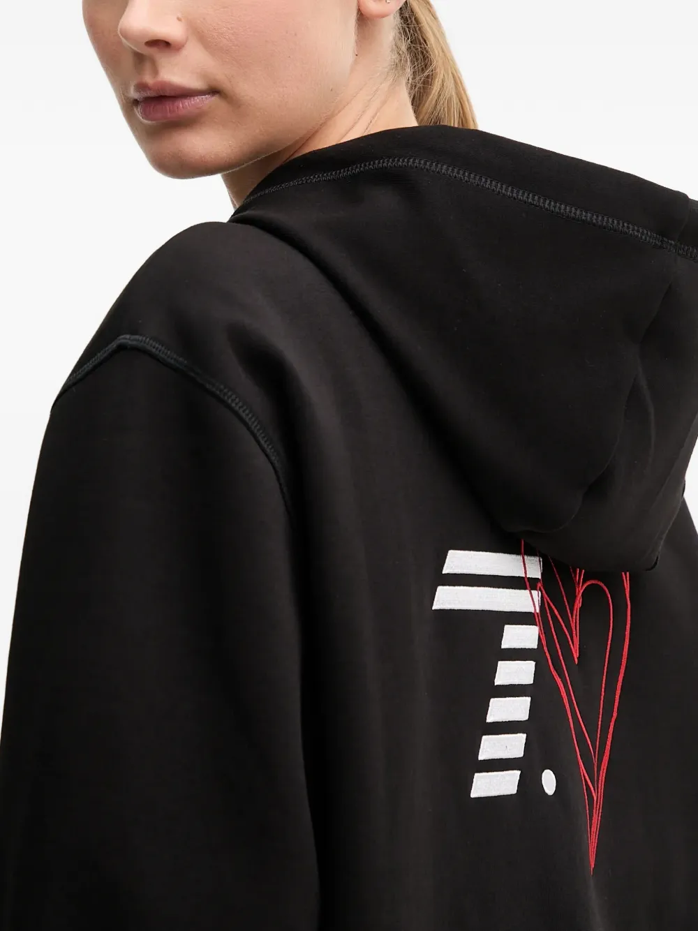 Ea7 Zip-up Long-sleeve Hoodie In Black