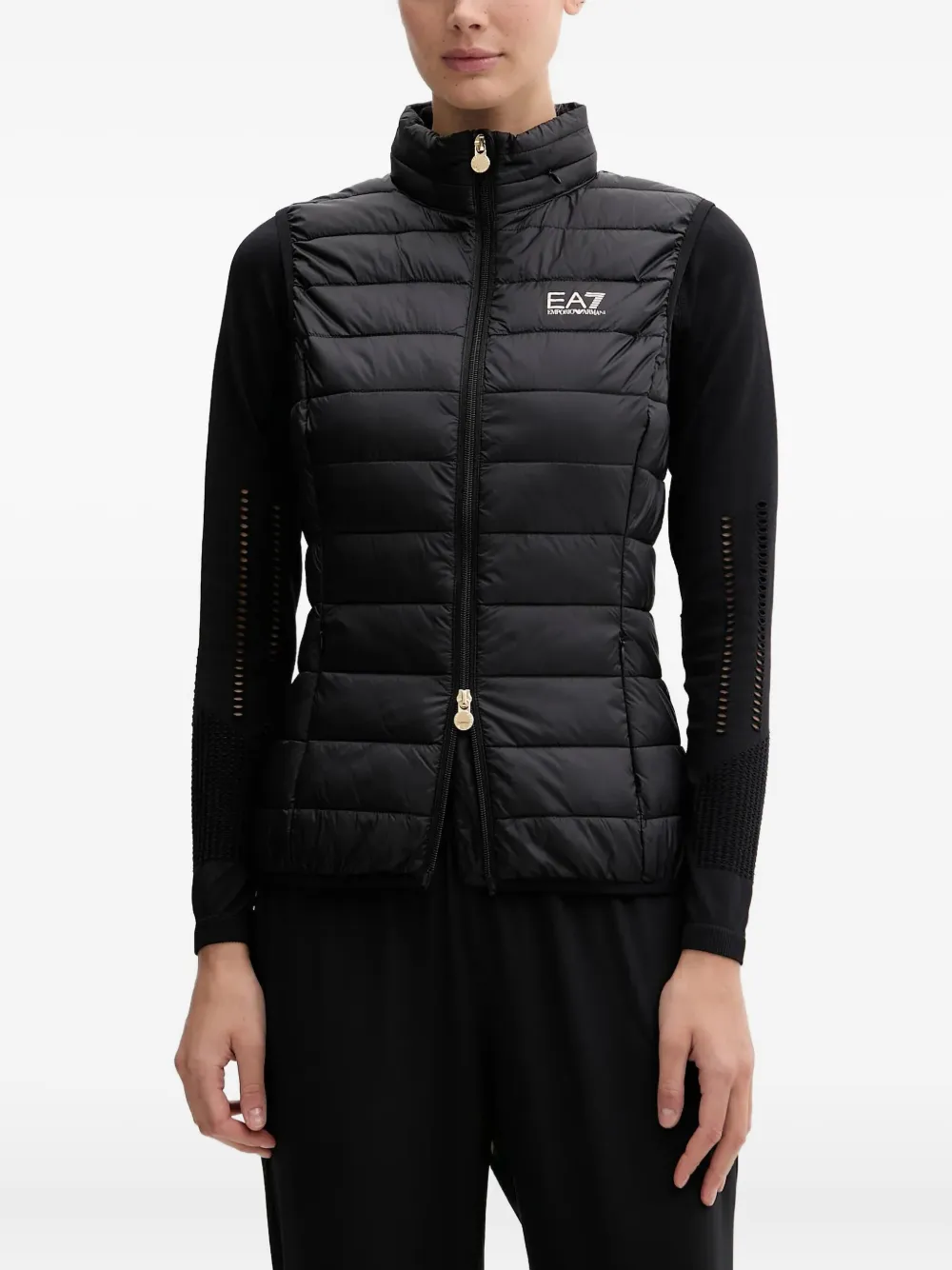 Ea7 Emporio Armani Gilet imbottito con zip - Nero