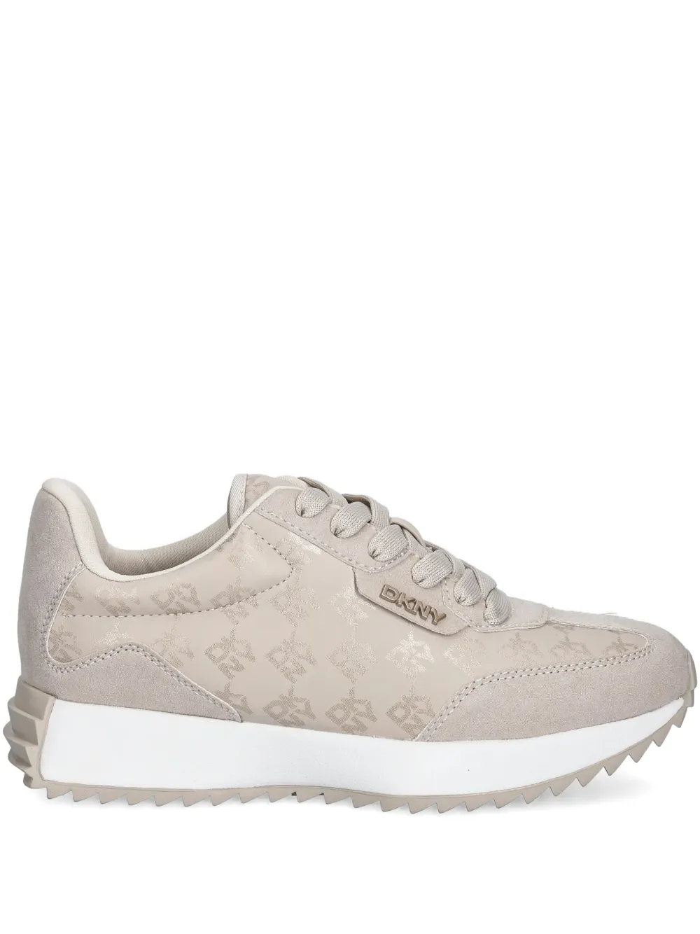 Dkny Logo-print Lace-up Sneakers In Neutral