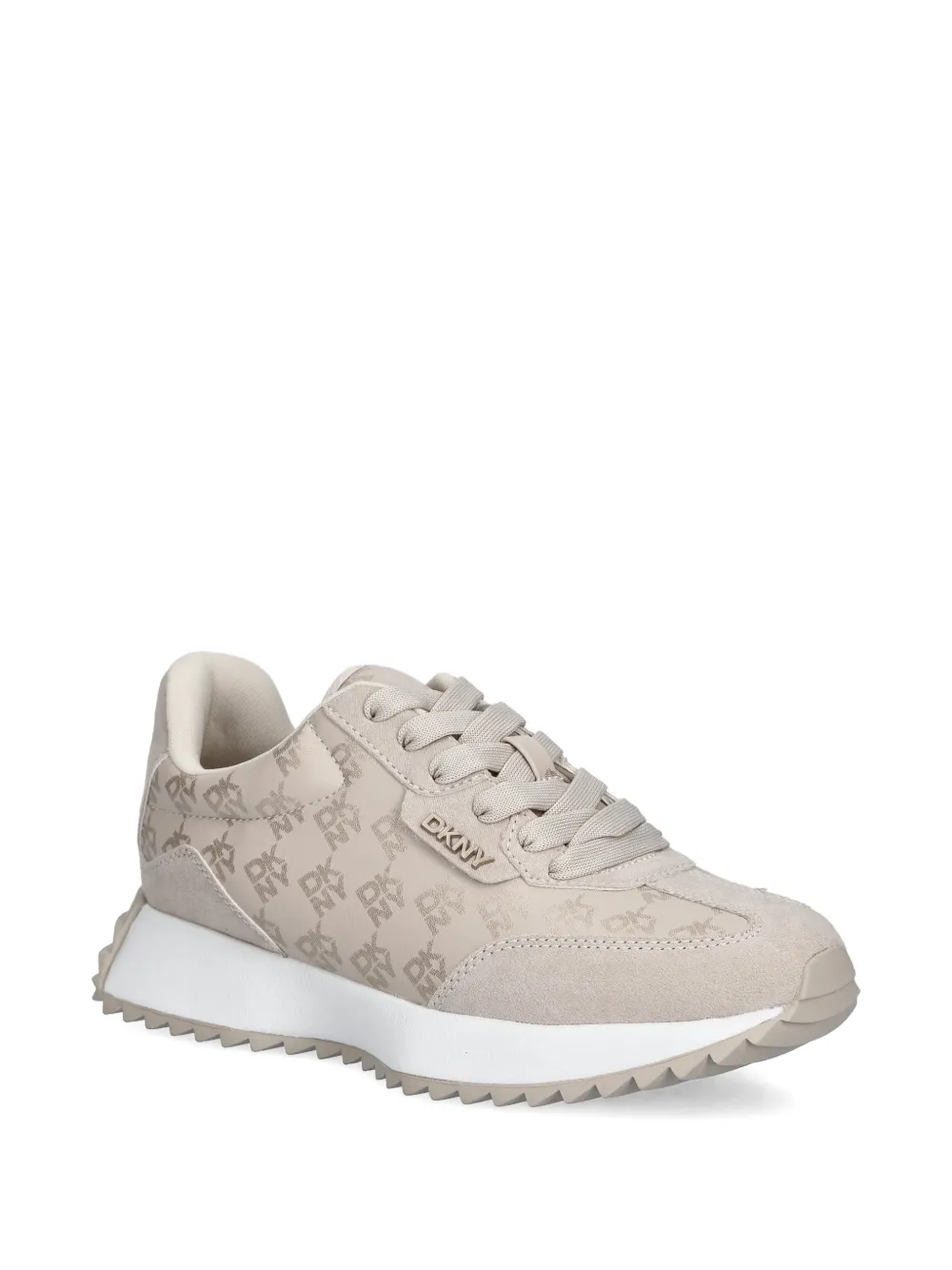 Dkny Logo-print Lace-up Sneakers In Neutral