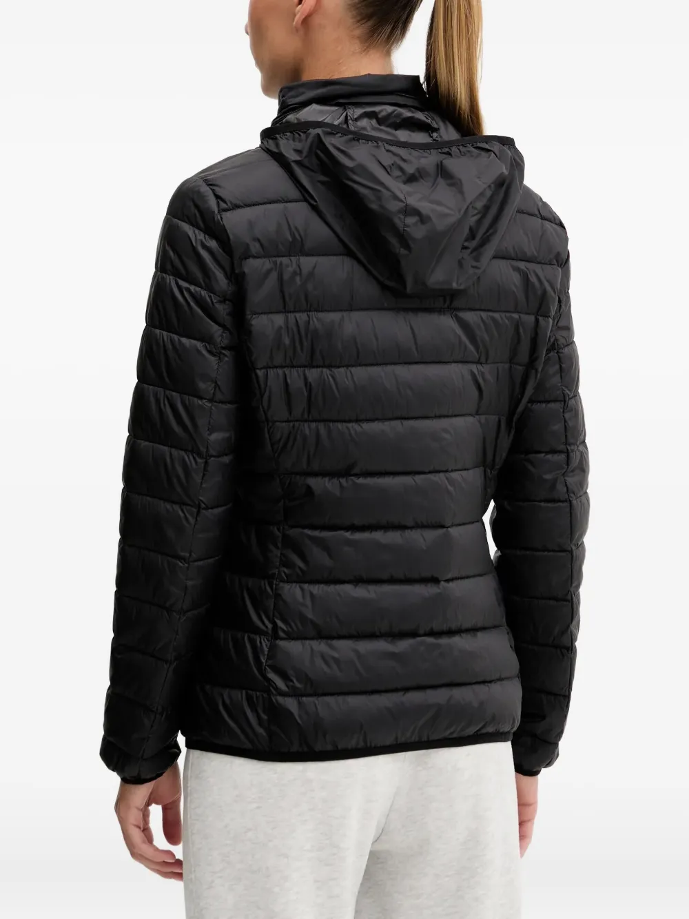Ea7 Hooded Padded Jacket In Black