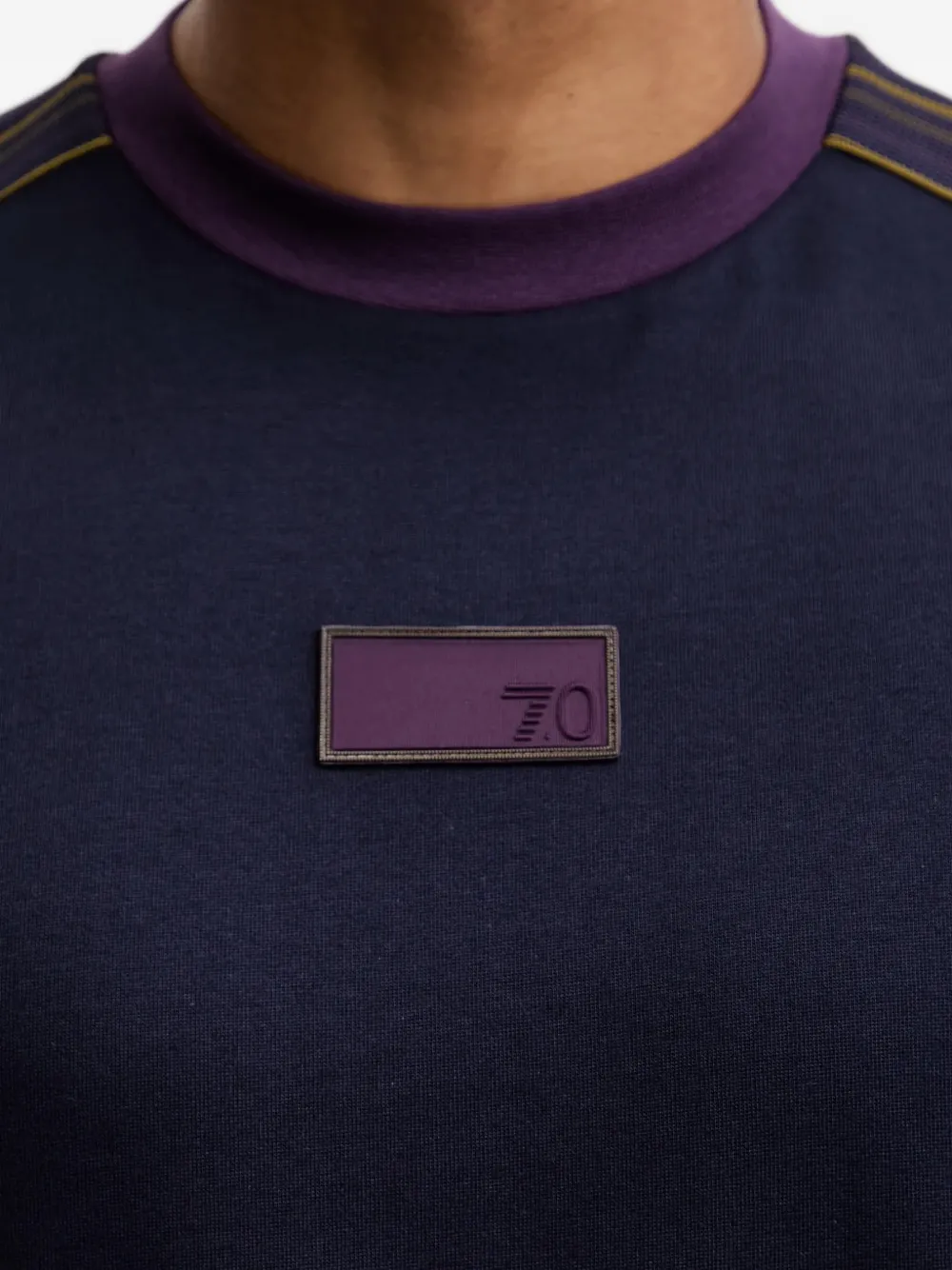 Ea7 Patch-detail T-shirt In Blue