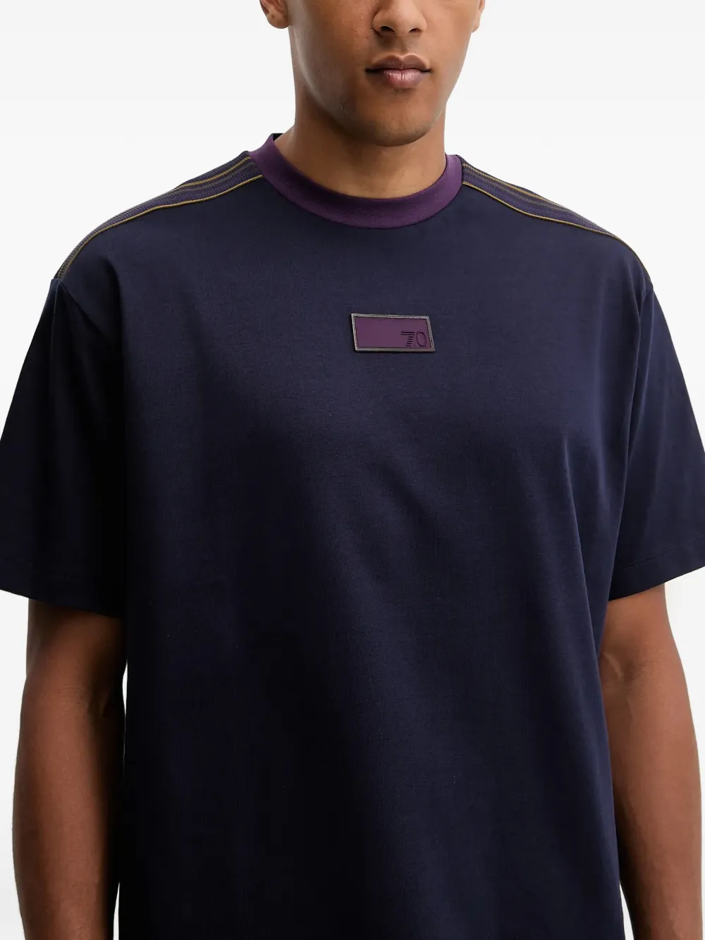 Ea7 Emporio Armani patch-detail T-Shirt Blauw