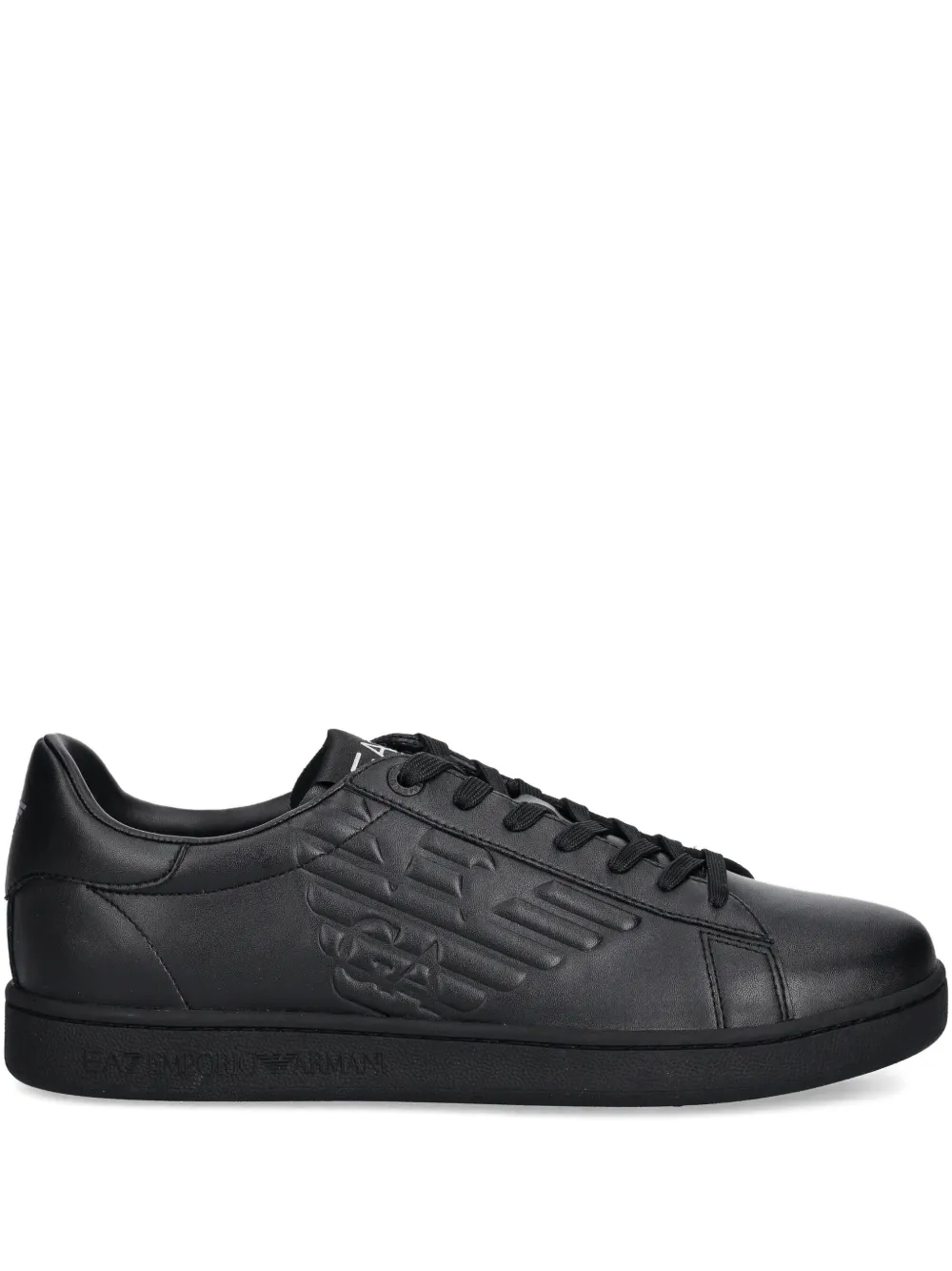 Ea7 Logo-detail Lace-up Sneakers In Black
