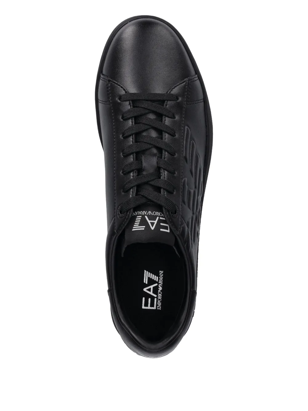 Ea7 Logo-detail Lace-up Sneakers In Black