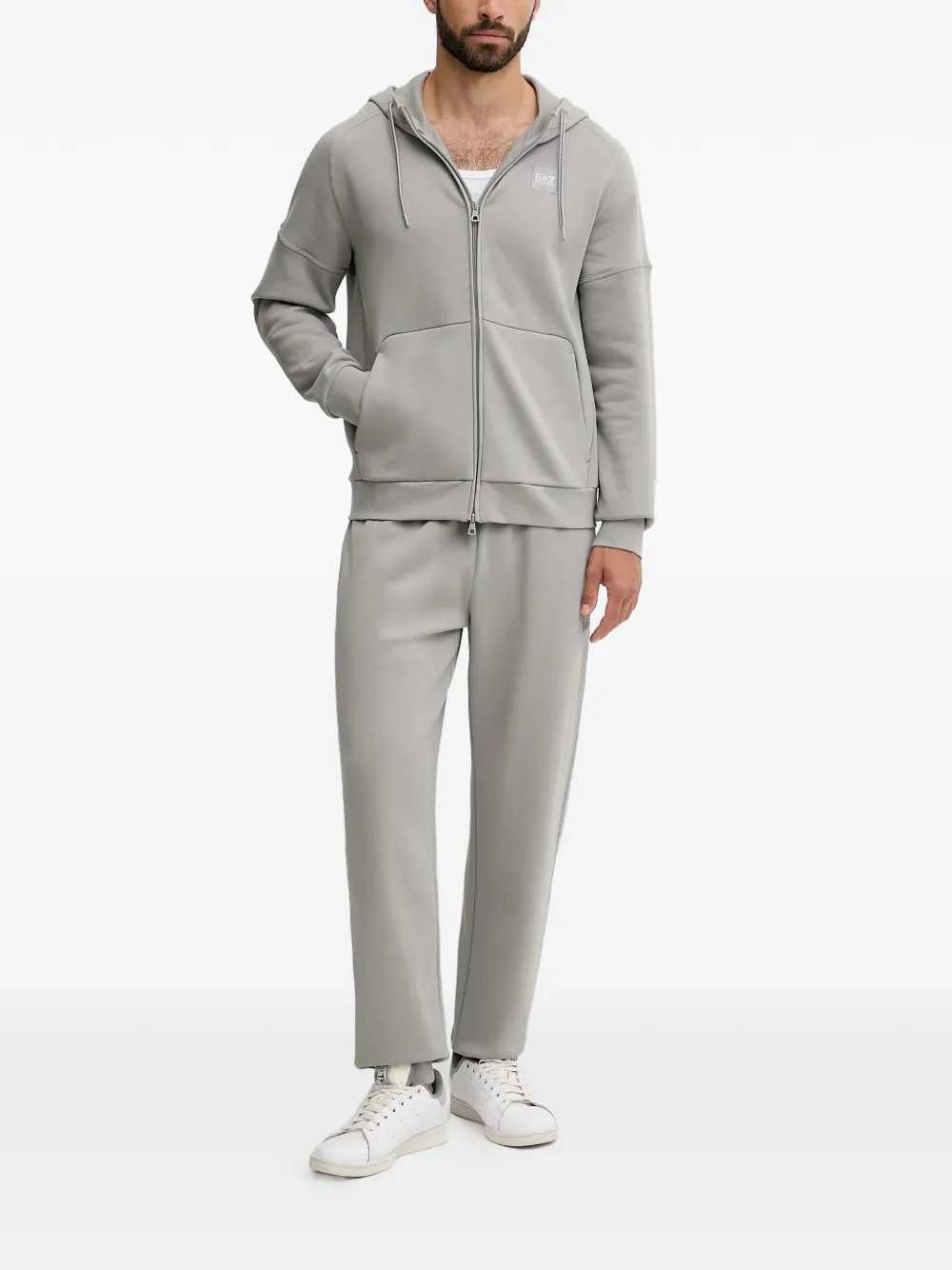 Ea7 Emporio Armani logo-detail tracksuit - Grijs