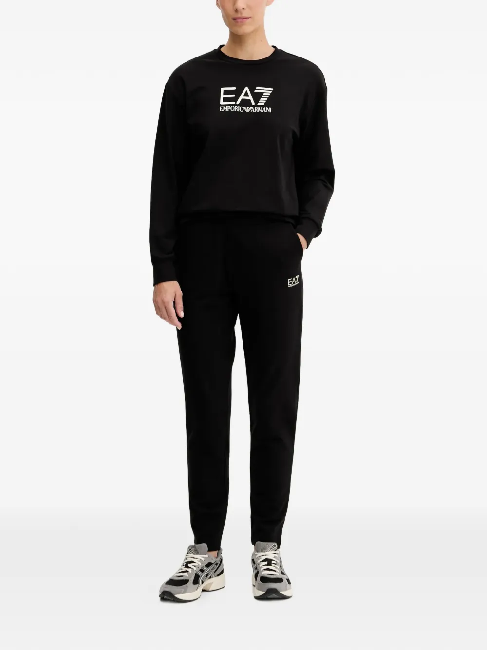 Ea7 Emporio Armani logo-print tracksuit - Zwart