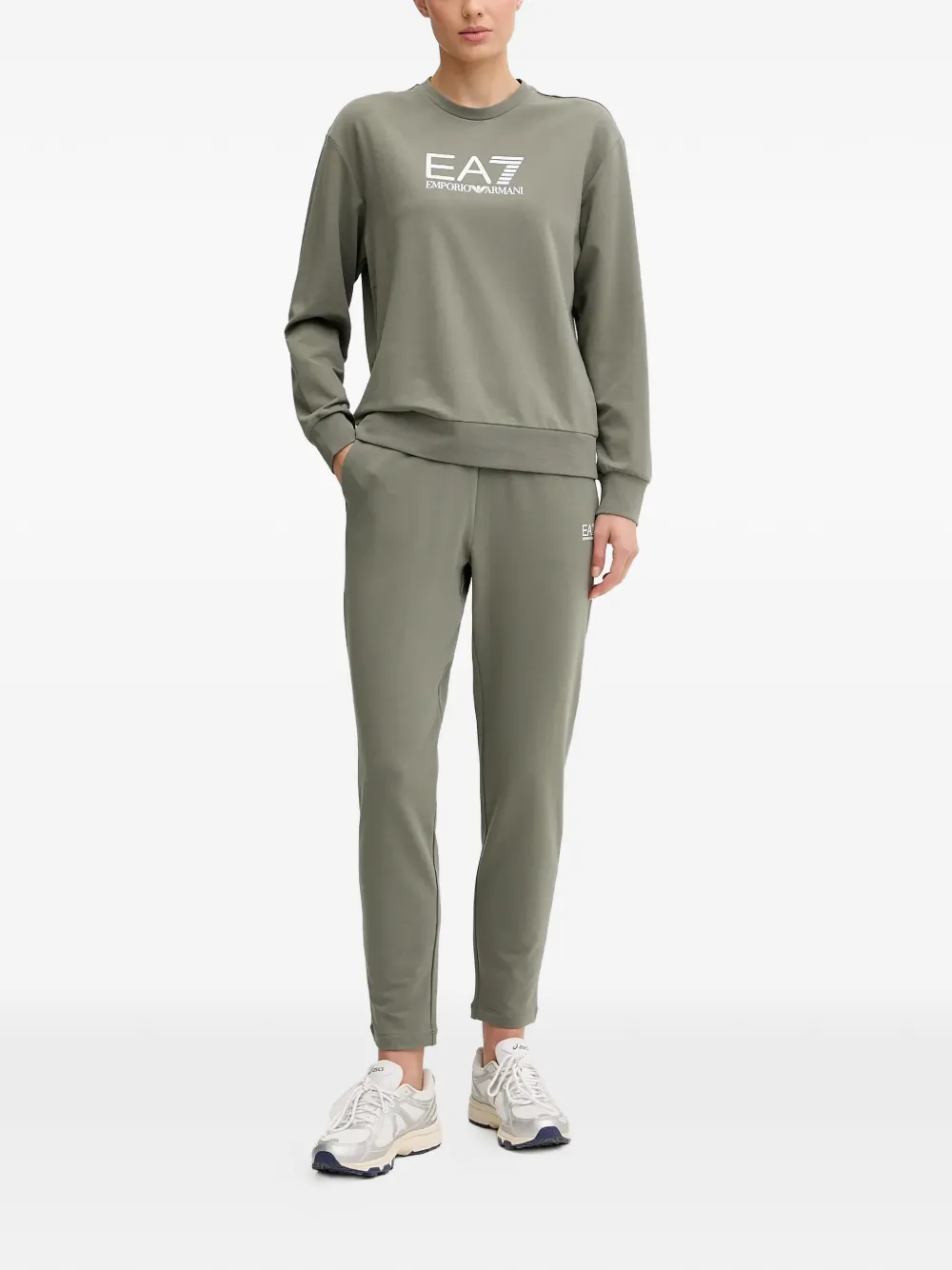 Ea7 Emporio Armani logo-print tracksuit - Groen