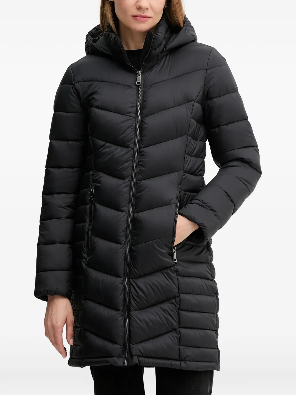 DKNY hooded padded coat - Black