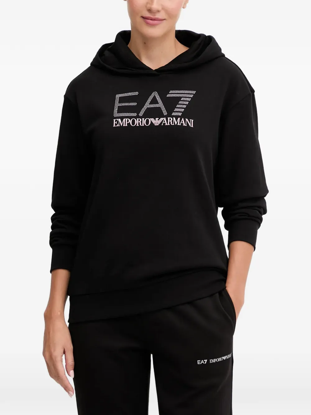 Ea7 Emporio Armani logo-print hoodie - Nero