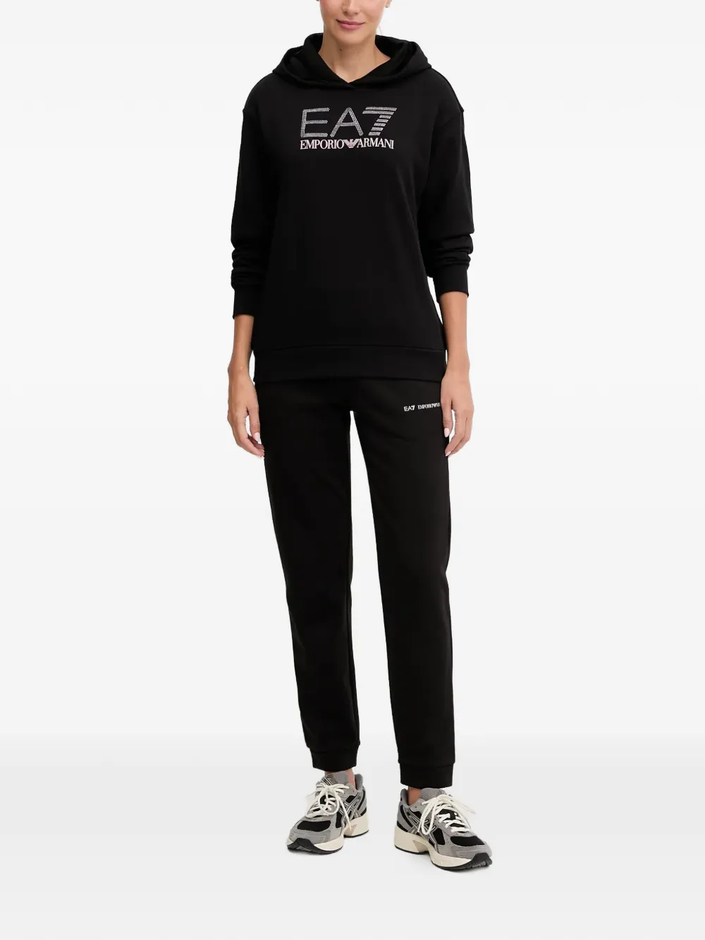 Ea7 Emporio Armani logo-print hoodie - Zwart