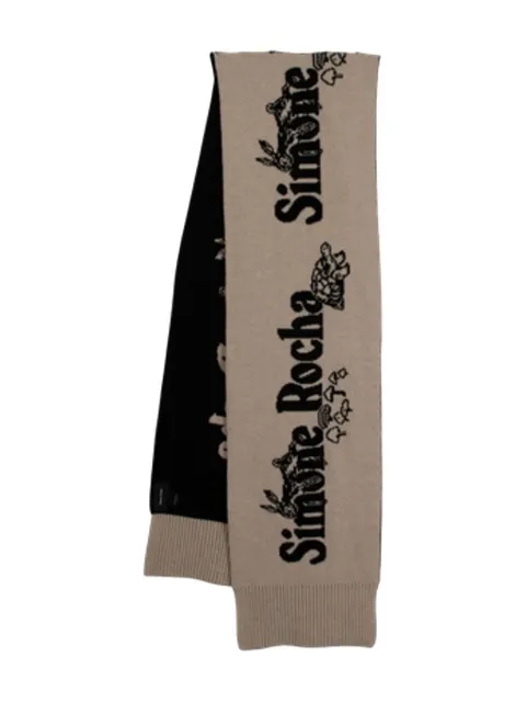 Simone Rocha Cachecol canelado com logo