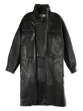Saint Laurent panelled leather coat - Black