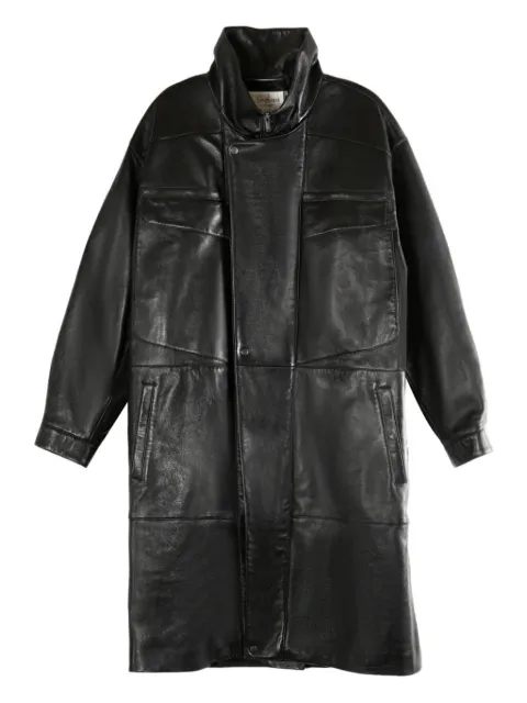 Saint Laurent panelled leather coat
