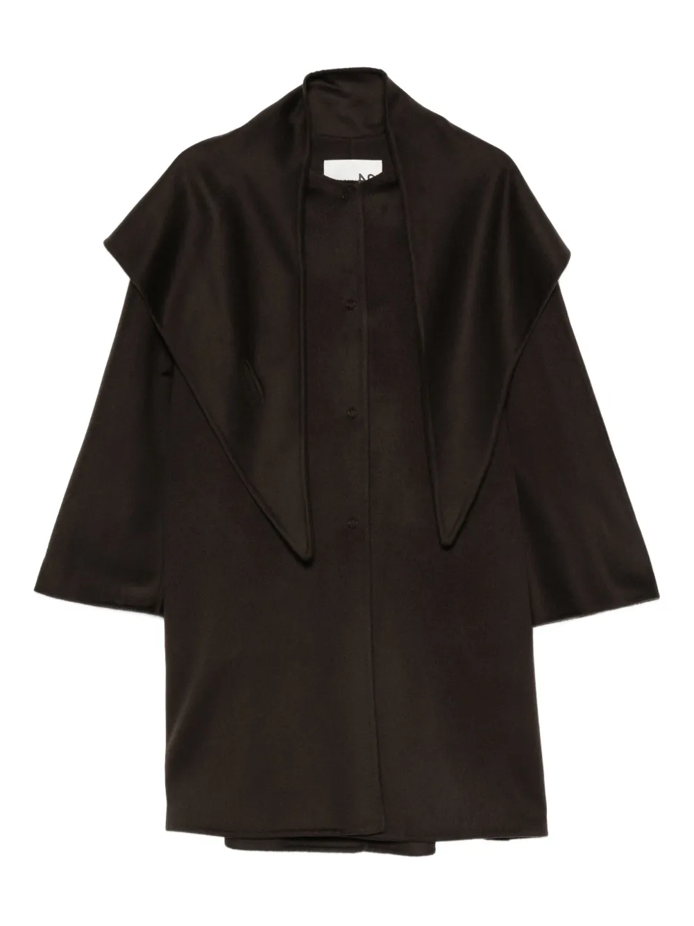 Manzoni 24 Buttoned Coat In Brown