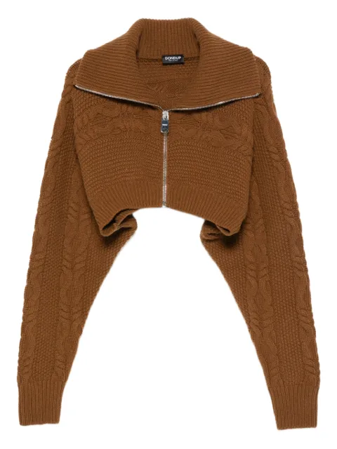DONDUP cable-knit zip-front cardigan