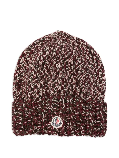 Moncler cable-knit logo-detail beanie