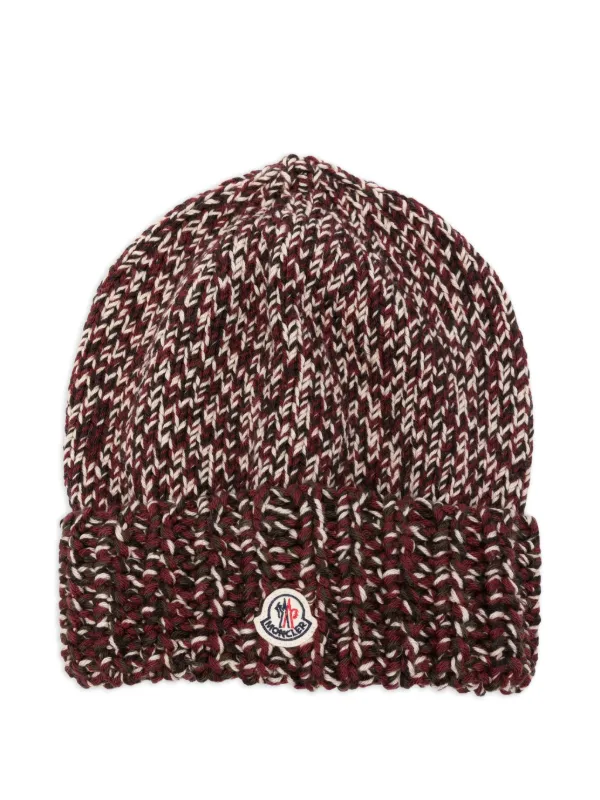 モンクレール★ビーニー　ケーブル編みニット帽 Moncler ケーブルニット ビーニー | レッド | FARFETCH JP