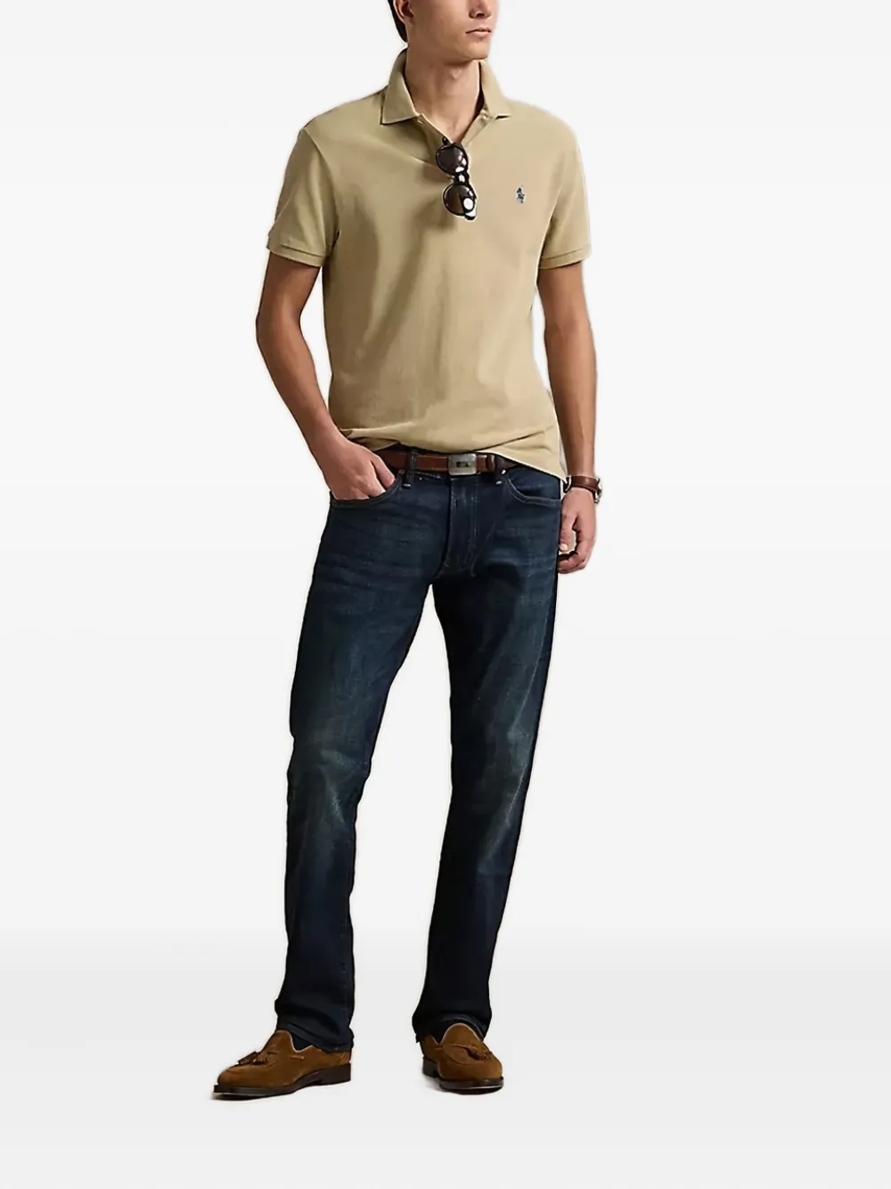 Polo Ralph Lauren embroidered-logo short-sleeve polo shirt - Beige