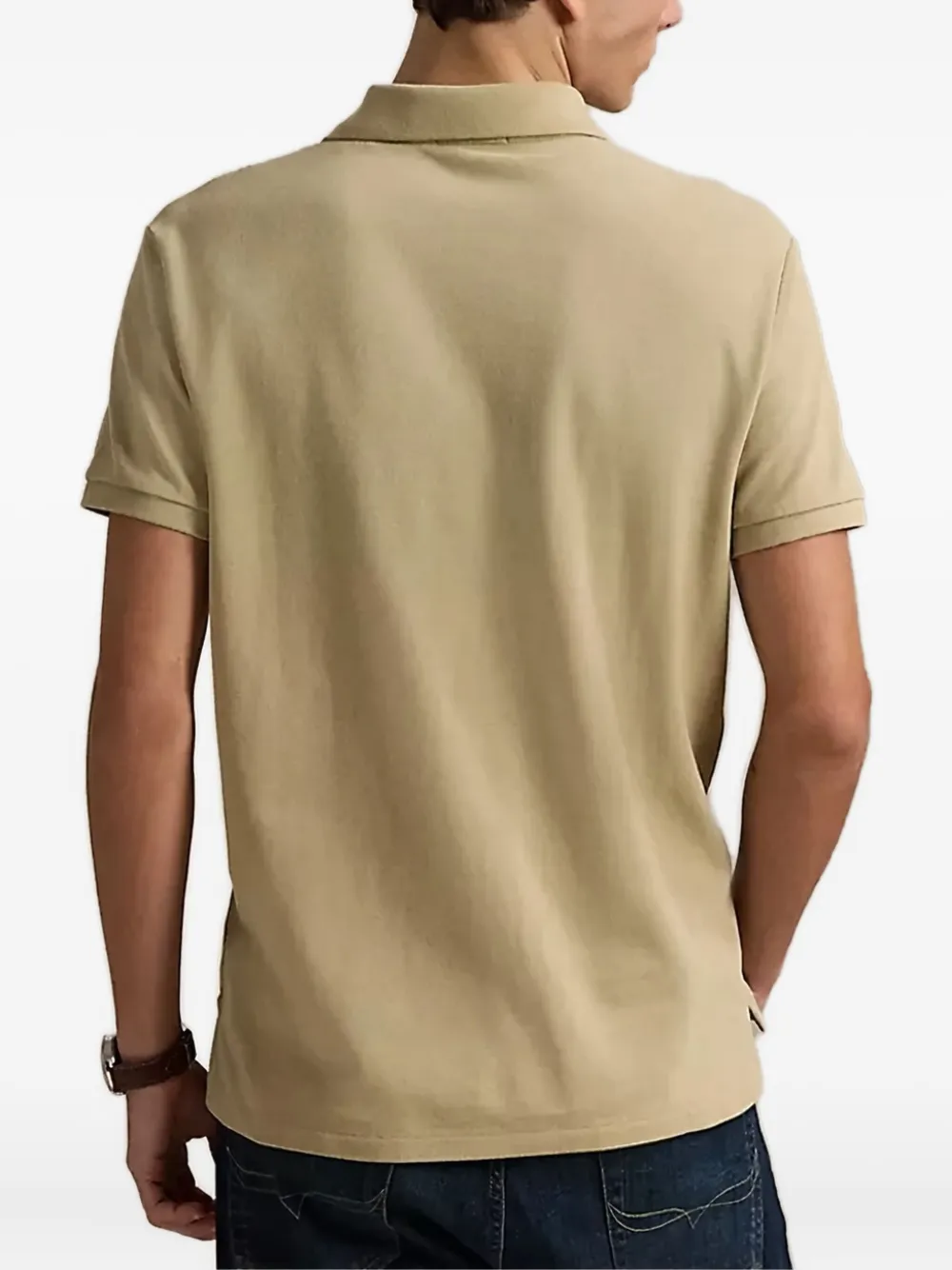 Polo Ralph Lauren embroidered-logo short-sleeve polo shirt Beige