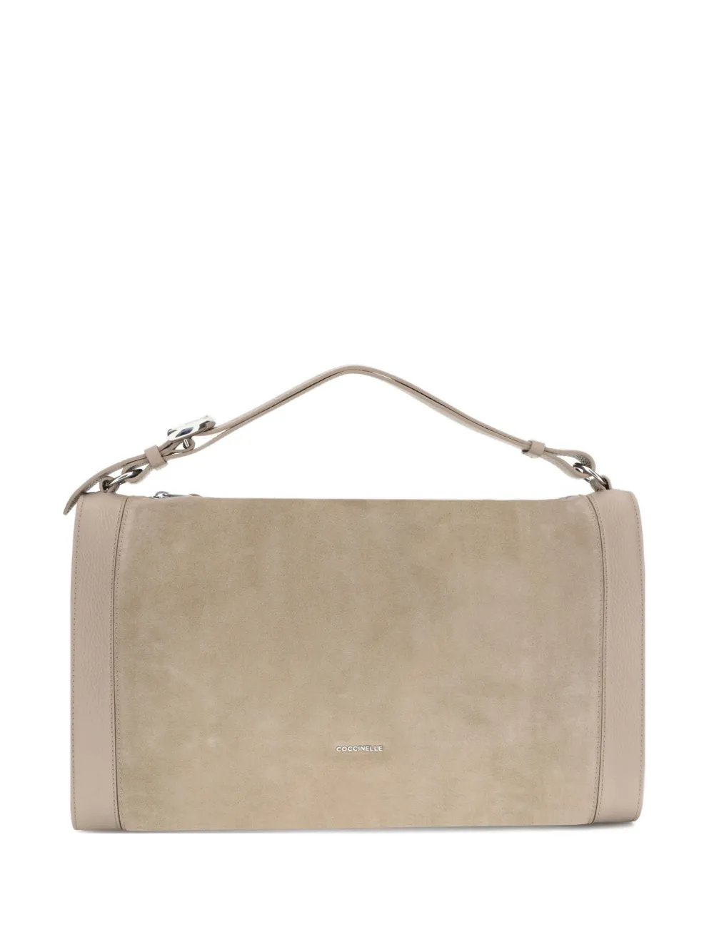 Coccinelle zip-top suede tote bag Beige