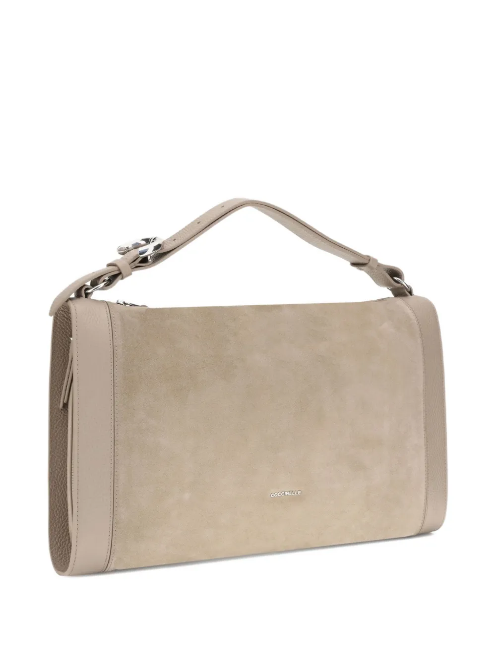 Coccinelle zip-top suede tote bag - Beige