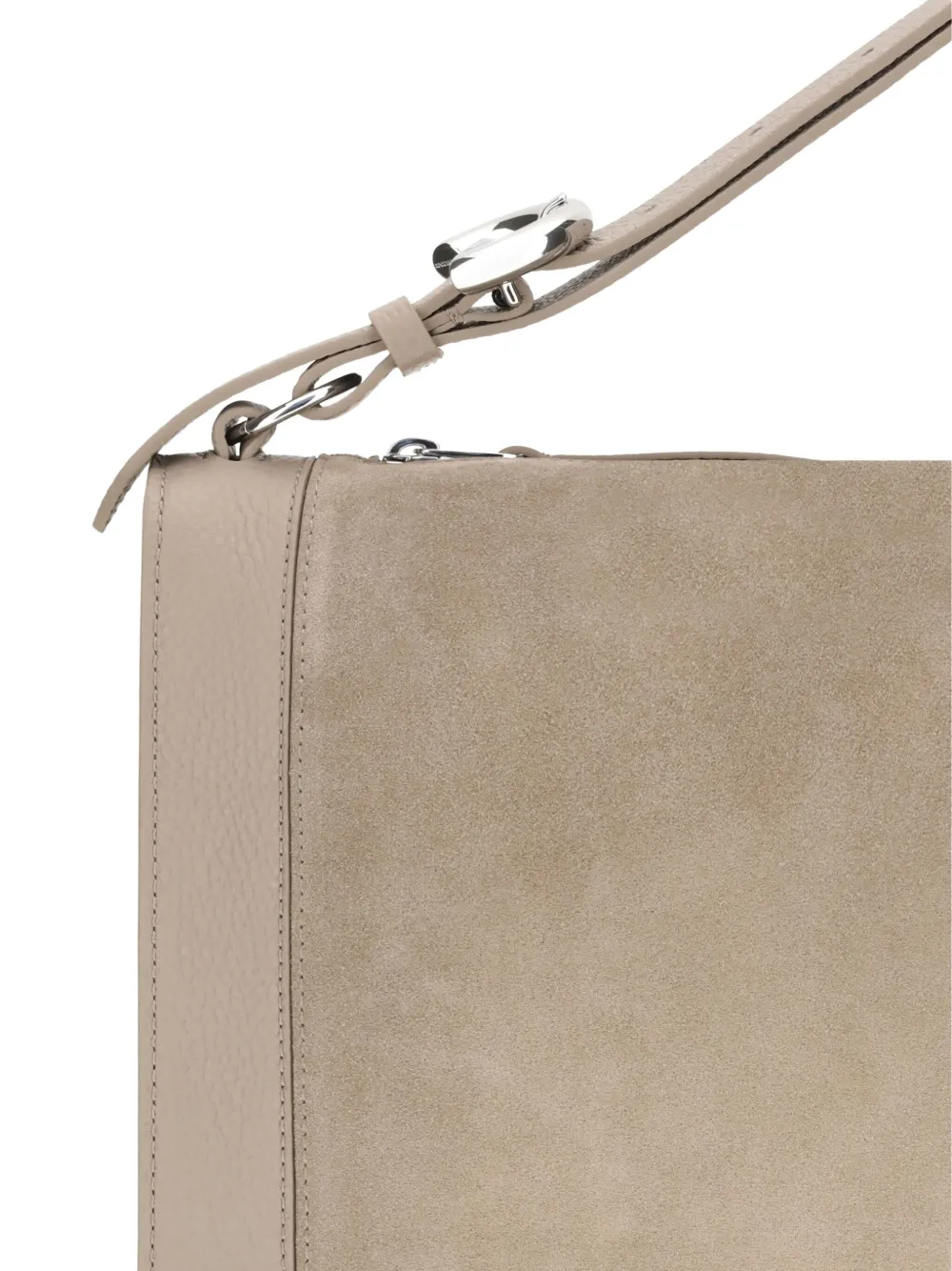 Coccinelle zip-top suede tote bag Beige